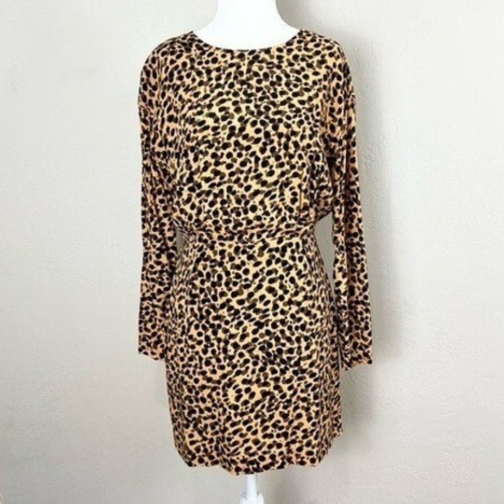 & Other Stories Dress Stockholm Atelier‎ Size 4 Brown Leopard Long Sleeve